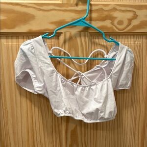White Crop Top with Strappy Back